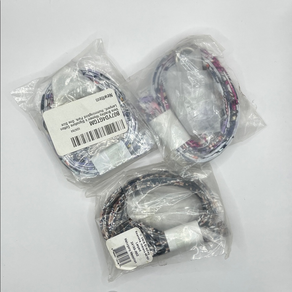 3 Pack of Vera Bradley Cotton Lanyards Recycled Cotton